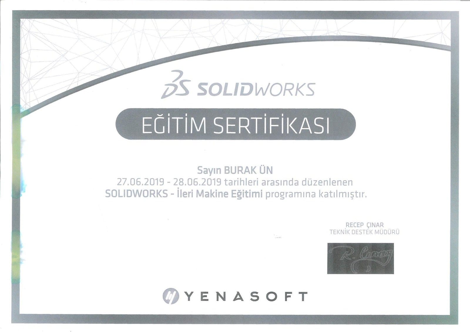 SolidWorks Aufbauschulung Maschinenkonstruktion — Yenasoft