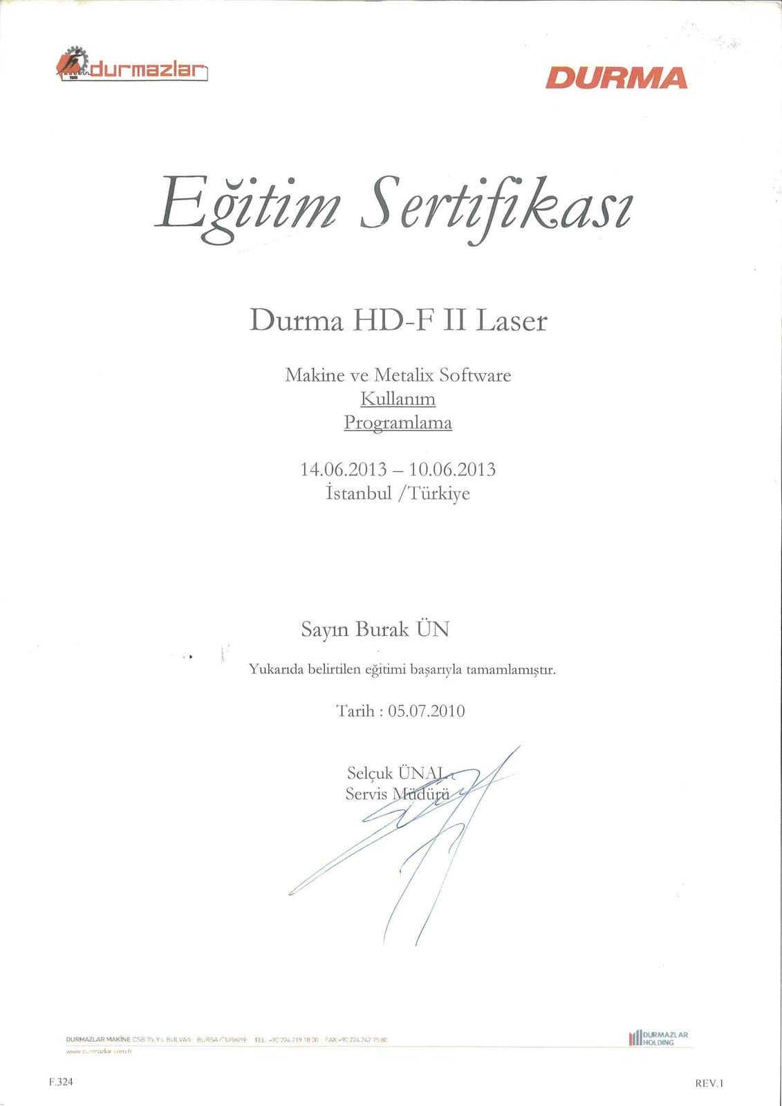 Durma HD-F II Laser + Metalix-Programmierung — Durmazlar